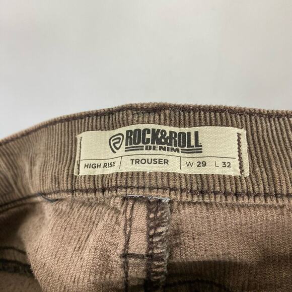 Rock & Roll Denim Size 29 Corduroy High Rise Trouser Jeans Brown - Picture 5 of 7